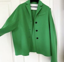 JIL SANDER „GALE“ KLASSISCHE KASCHMIR JACKE IN DER FARBE GRÜN (38)