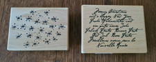 2x Stamp Christmas Stempel auf Holz montiert Weihnachten Judi Kins Heindesign