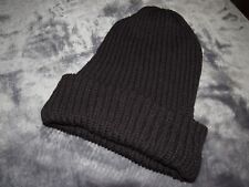 Warme dicke Strick Woll Mütze~handgestrickt~One Size~schwarz~Neu
