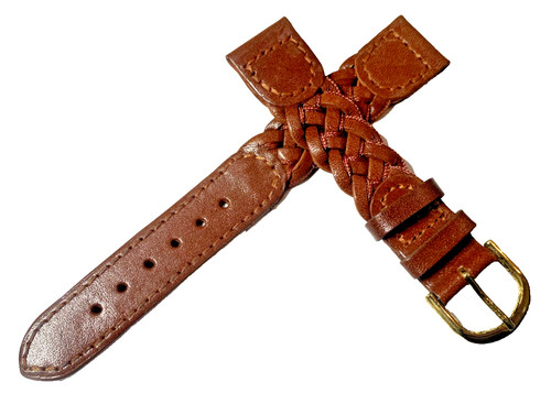 Braun geflochten leder - braun,