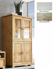 Massivholz Highboard Kiefer massiv Vitrine Vitrinenschrank Wohnzimmer schrank