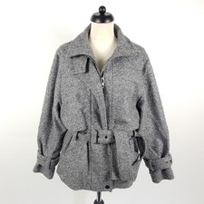 Drykorn Tweed Jacke Damen Gr. 3 DE 38 Grau Wolle Oversized Relaxed Kharkiv