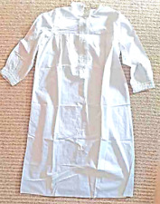 Totenhemd Sterbehemd Talar Leinen weiß Spitze Rüschen 125 cm lang