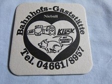 Bierdeckel ,  Jever ,  Bahnhofs - Gaststätte Niebüll