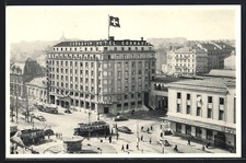 Ansichtskarte Geneve, Strassenansicht mit Hotel Cornavin und Strassenbahn 
