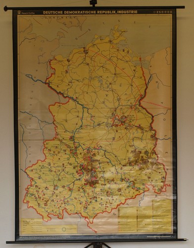 Schul wandkarte ddr industrie - ddr,