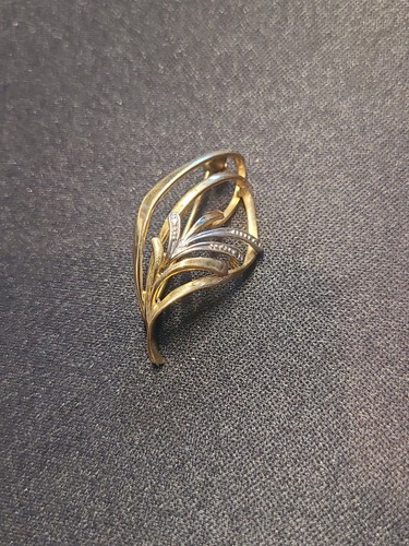 Art deco brosche gold - -,