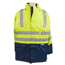 Warnschutz Jacke XXL gelb B-Ware Arbeitsjacke Warnschutzjacke Parka Regenjacke
