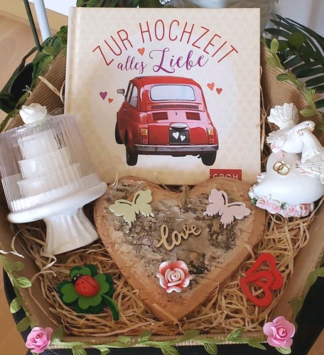 Geschenkkorb hochzeit mit buch - geschenkkorb,