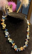 Halskette Collier Kristallglasperlen 