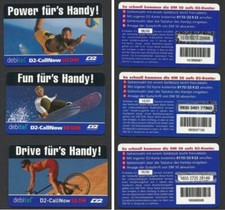 Telefonkarten, 3 verschiedene Prepaidkarten Sport gebraucht