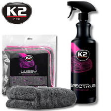 Quick Detailer Wax K2 Pro Spectrum 1L mit Mikrofasern K2 Lussy Professional Set