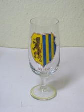 LEIPZIG - altes DDR Andenken Bierglas Biertulpe ca. 0,2 L Stadtwappen emailliert