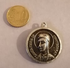 Heiligen Silbermedaille (?) Santa Maria De Montserrat Christophorus Uralt 