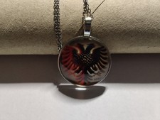 Halskette mit Anhänger Amulett / DOPPEL  ADLER