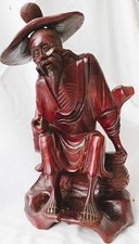 alte handgeschitzte Figur aus China, Holz (Palisander) Handarbeit