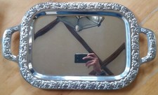 Serviertablett von Marke Tischfein, 41x30cm, Edelstahl Rostfrei 