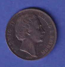 Bayern König Ludwig II. Silbermünze Siegestaler 1871 vz, schöne Patina ! 