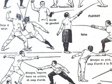 Alte Lithographie, Escrime