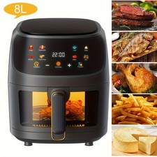 Heißluftfritteuse 8L Airfryer Fritteusen Friteuse mit Metall Innenraum Air Fryer