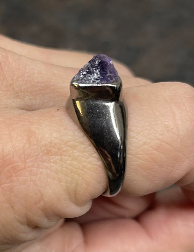 Ring amethyst lila roh - ring, 925
