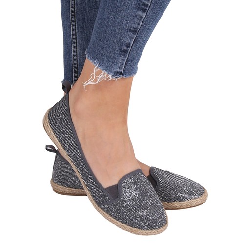 Graue schimmernde espadrilles - graue,,