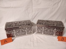  2x Häberlein-Metzger Blechdosen Lebkuchen Silber Anthrazit Vintage 