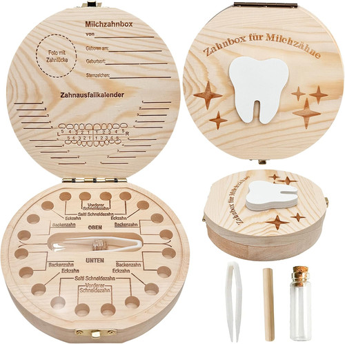 Zahnbox holz milchzähne - holz,