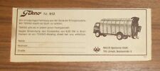 Seltene Werbung TEKNO Modellautos Nr. 912 Mercedes Benz Müllwagen 1966