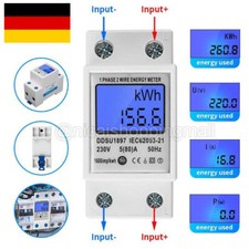 LCD Wechselstromzähler Stromzähler Geeicht Für DIN Hutschiene 5 (80)A AC 230V
