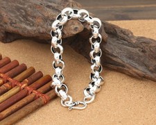 K07 Armband Silber 925 Erbsenkette Breite 10 mm Länge 26 cm