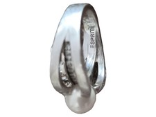 Esprit Ring Damen Silber Perlen Strass Größe Szesnaście Elegant