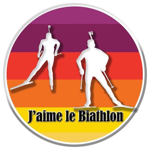 Aufkleber ich liebe biathlon - aufkleber,