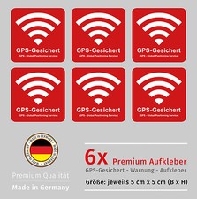 Aufkleber GPS-gesichert Alarm Hinweis Alarmgesichert Wetterfest UV-Beständig