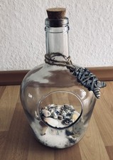 Große Deko Flasche Strand