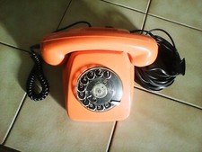Retro Telefon Wählscheibe/Festnetztelefon POST FeTAp 611-2a orange/lange Schnur