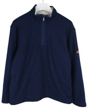 Orvis Sweatshirt Herren Groß Pullover Sherpa Gefüttert Halb Reißverschluss Blau