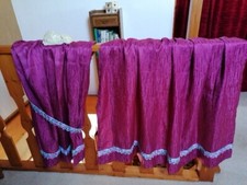 Übergardine, Vorhang, Weinrot, Kräuselband, 2 Teilig, Höhe 98 Cm