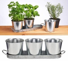 Kräutertopf Kräutertöpfe Set bestehend aus 3 Töpfen und Untersetzer 16138