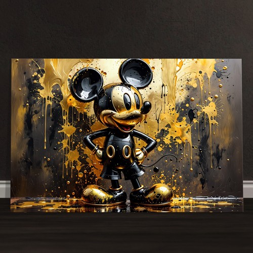 Wandbild goldene micky - ✅,