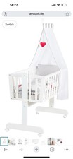 roba Babywiege 40 x 90 cm Adam & Eule  Stubenwagen & Wiege mit Rollen Holz weiss