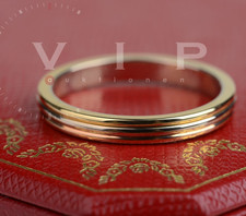 CARTIER TRINITY VENDOME LOUIS BAGUE RING EHERING TRAURING 18K TRICOLOR GOLD °49