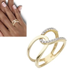 NEU Damen Ring zweireihig