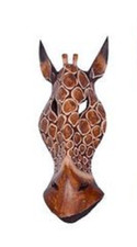 Maske Giraffe 50 cm, Holz-Maske aus Bali, Wandmaske