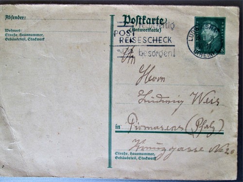 Alte postkarte von 1931 mit - 1931, (mit