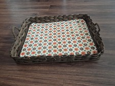 vintage Korbtablett Deko Tablett 48 x 35 cm  70ziger Jahre 
