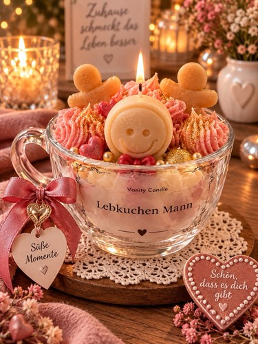 Lebkuchenmann kerze geschenk - lebkuchenmann,