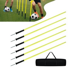 6er 180cm Slalomstangen Trainingsstangen Set Fußballtraining Stangen mit Tasche