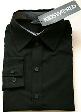 Jungenhemd Jungen Hemd Kinderhemd langarm schwarz Größe:128/134 (8 Jahre) neu