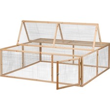 Aufklappbares Freilaufgehege, Kaninchengehege, Freilauf für Kleintiere, aus Holz
